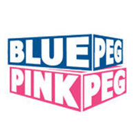 Logo for Blue Peg Pink Peg board game podcast
