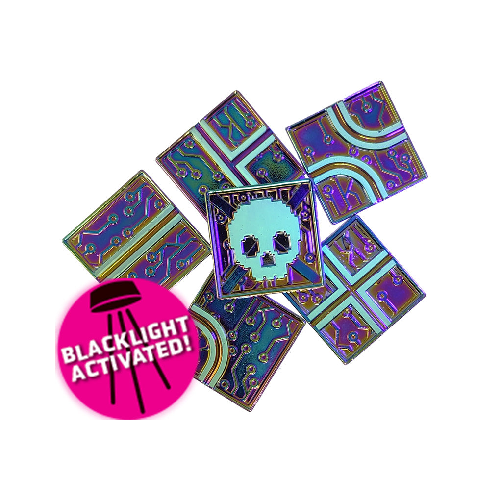Metal PANOP tiles for Metrorunner that are blacklight activated