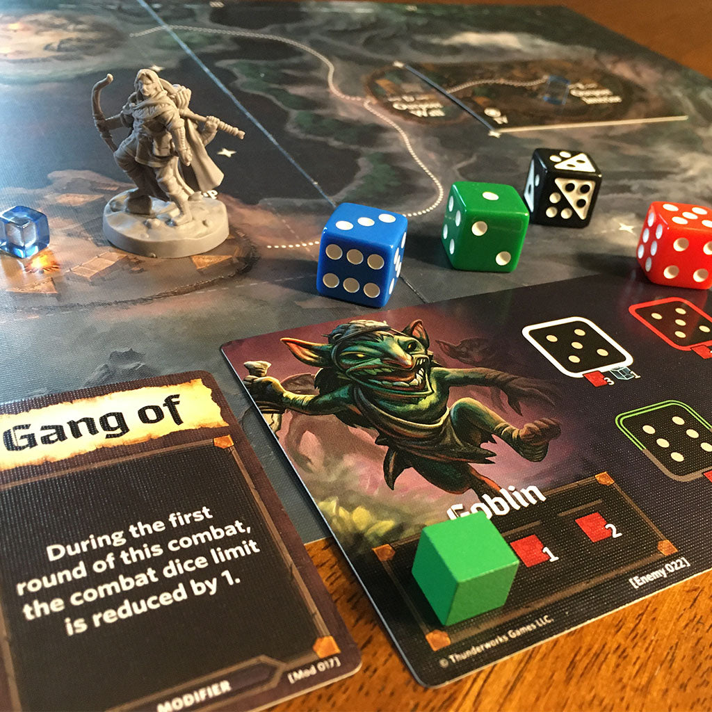 Combat against a gang of goblins in Roll Player Adventures
