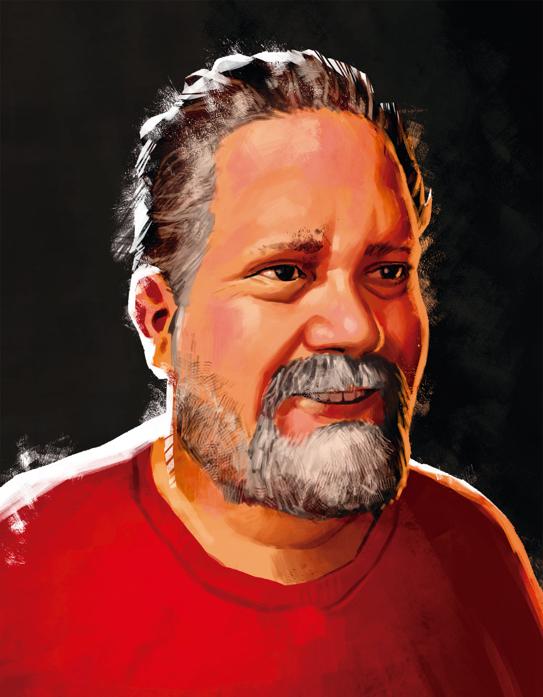 Illustrated portrait of Keith Matejka