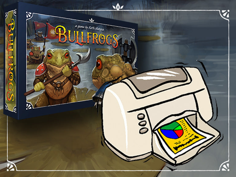 Bullfrogs box with printer