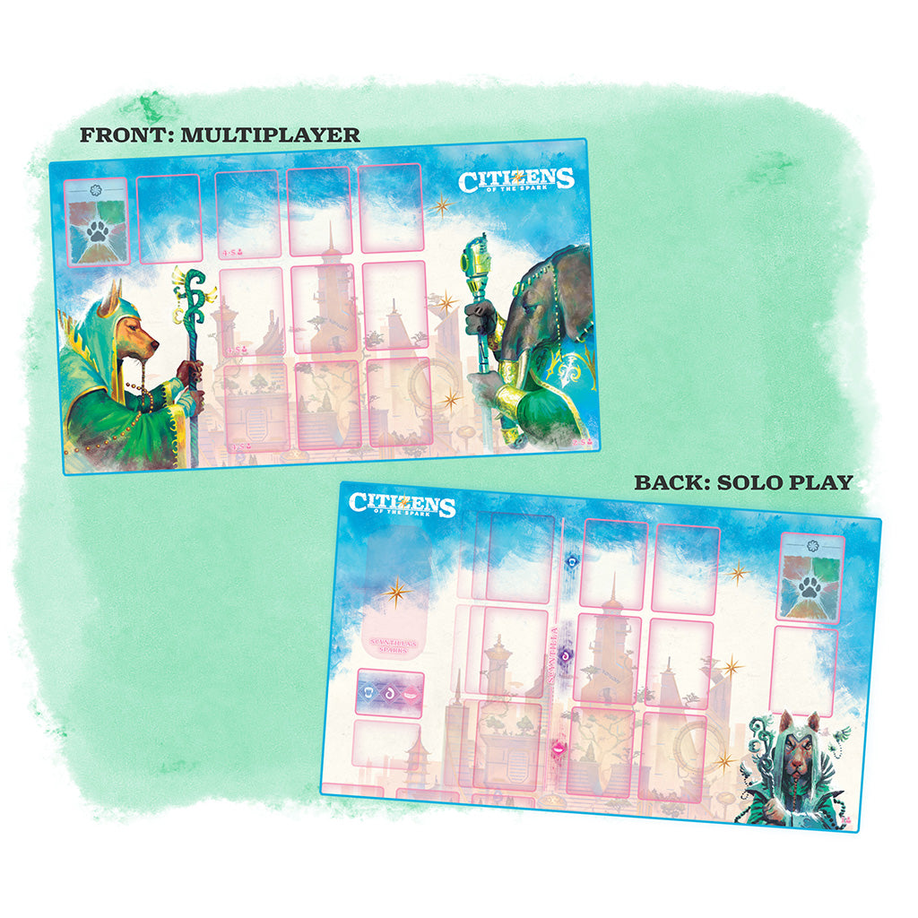 Citizens of the Spark playmat front and back sides