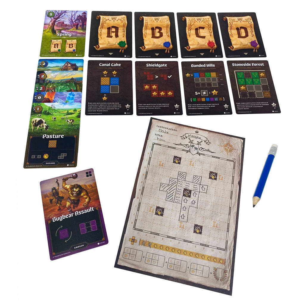 Cartographers in play with game components