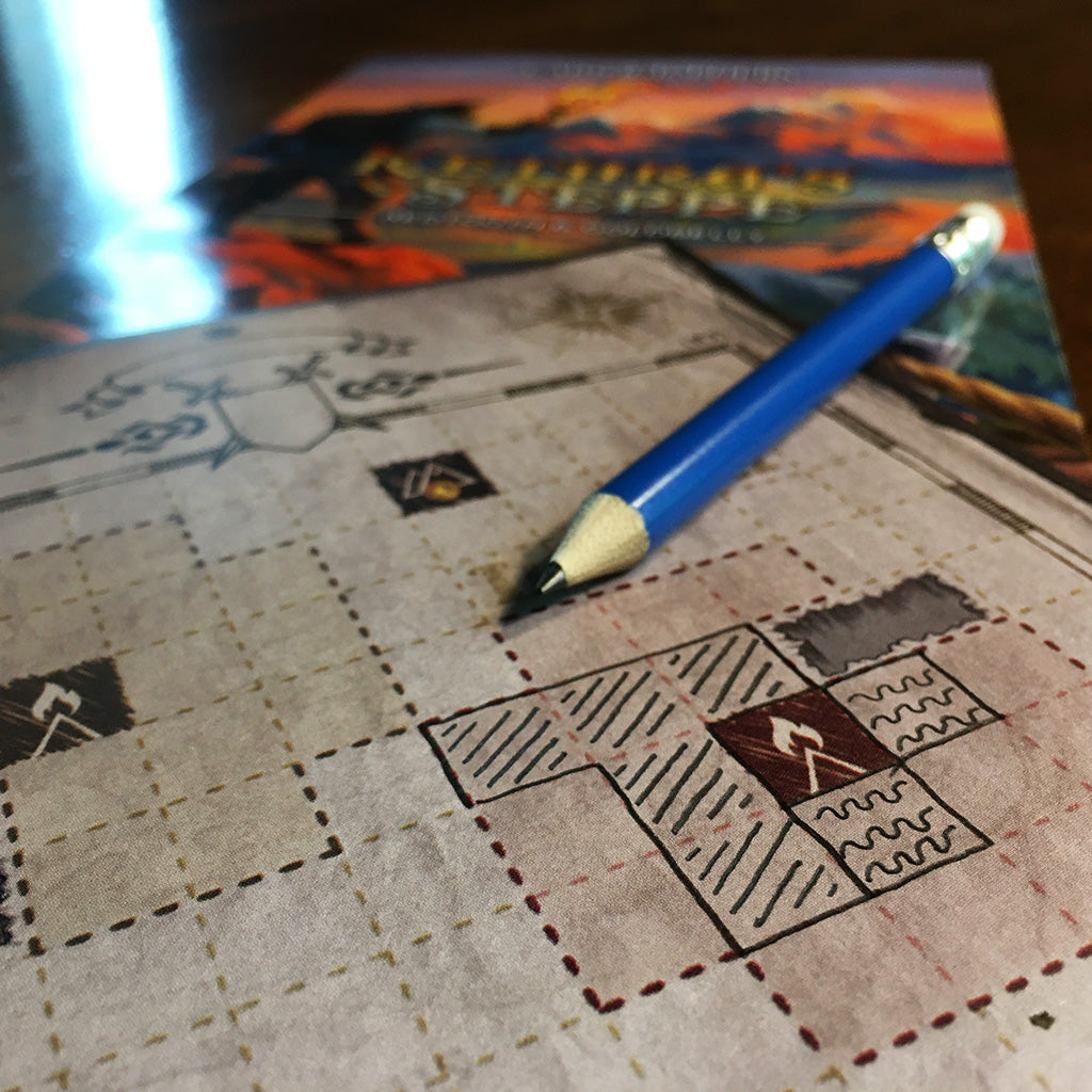 Drawing terrain shapes to surround a beacon in Cartographers map pack 5, Kethra's Steppe