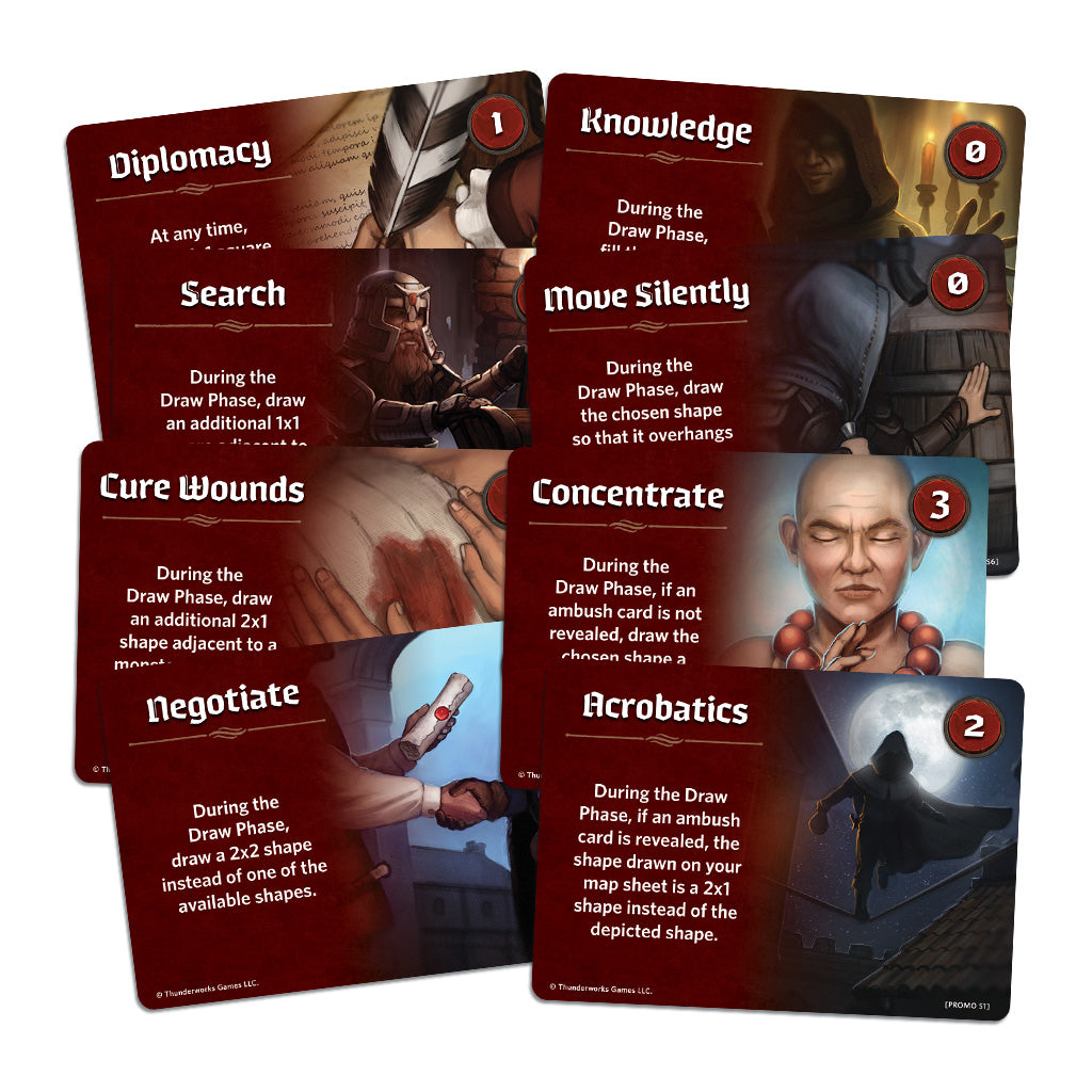 8 "skills" promo cards for Cartographers 
