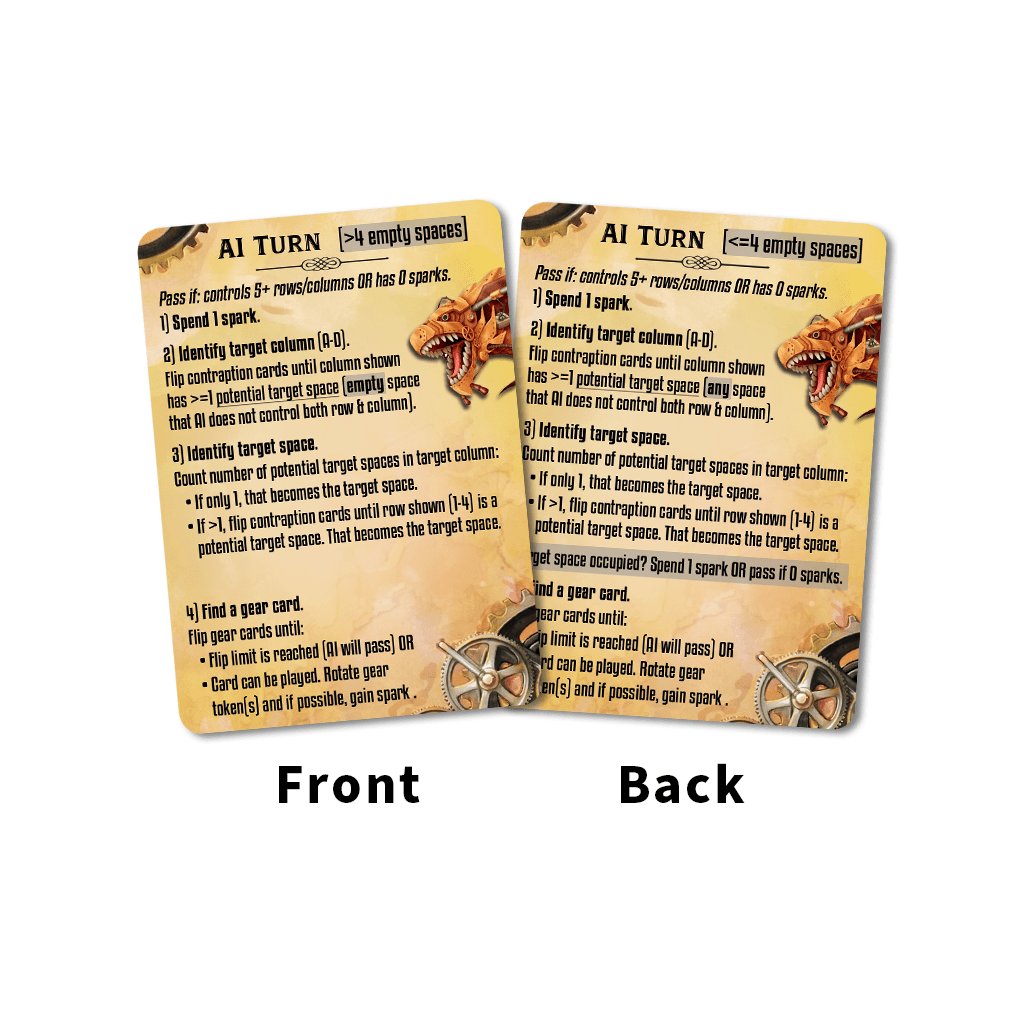 Front and back of Gearworks solo reference card