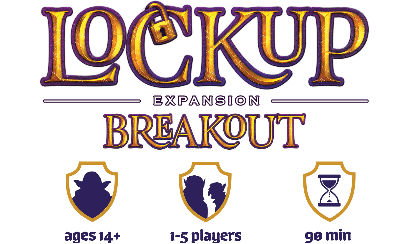 Lockup Breakout Logo, and icons for age, number of players and game length