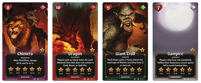 Animated image of monster cards for Roll Player
